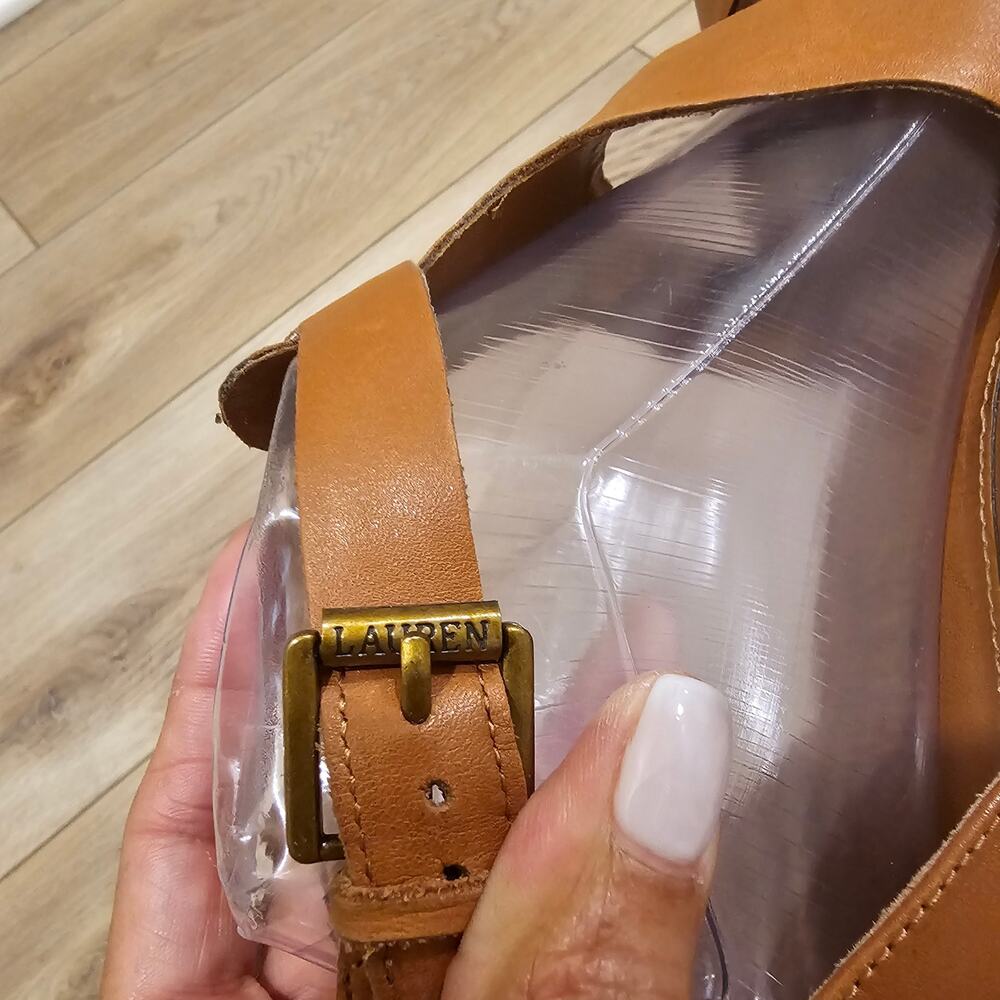 Lauren by Ralph Lauren Women's Beth Brown Leather Heels Size 9 - Picture 5 of 8